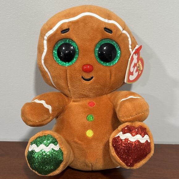 Ty Beanie Boos - CRUMBLE the Christmas Holiday Gingerbread Man 6" Preowned - Picture 1 of 10